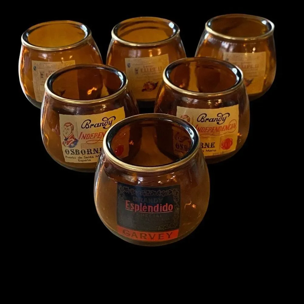 Amber Brandy Glasses Set of 6 Spain